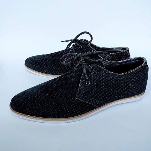 faux suede oxfords